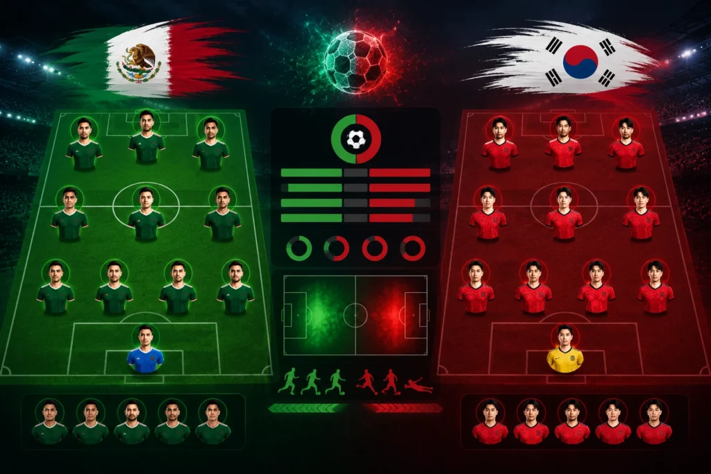 Statistik dan Susunan Pemain Mexico vs South Korea